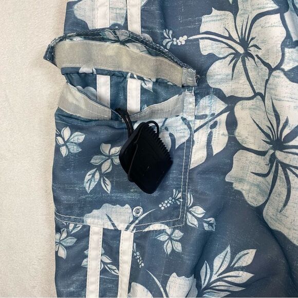 Honolua Surf Co Blue and White Tropical Floral Design Board Shorts Size 34 - Picture 6 of 12